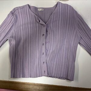 Lavender Ribbed Cardigan